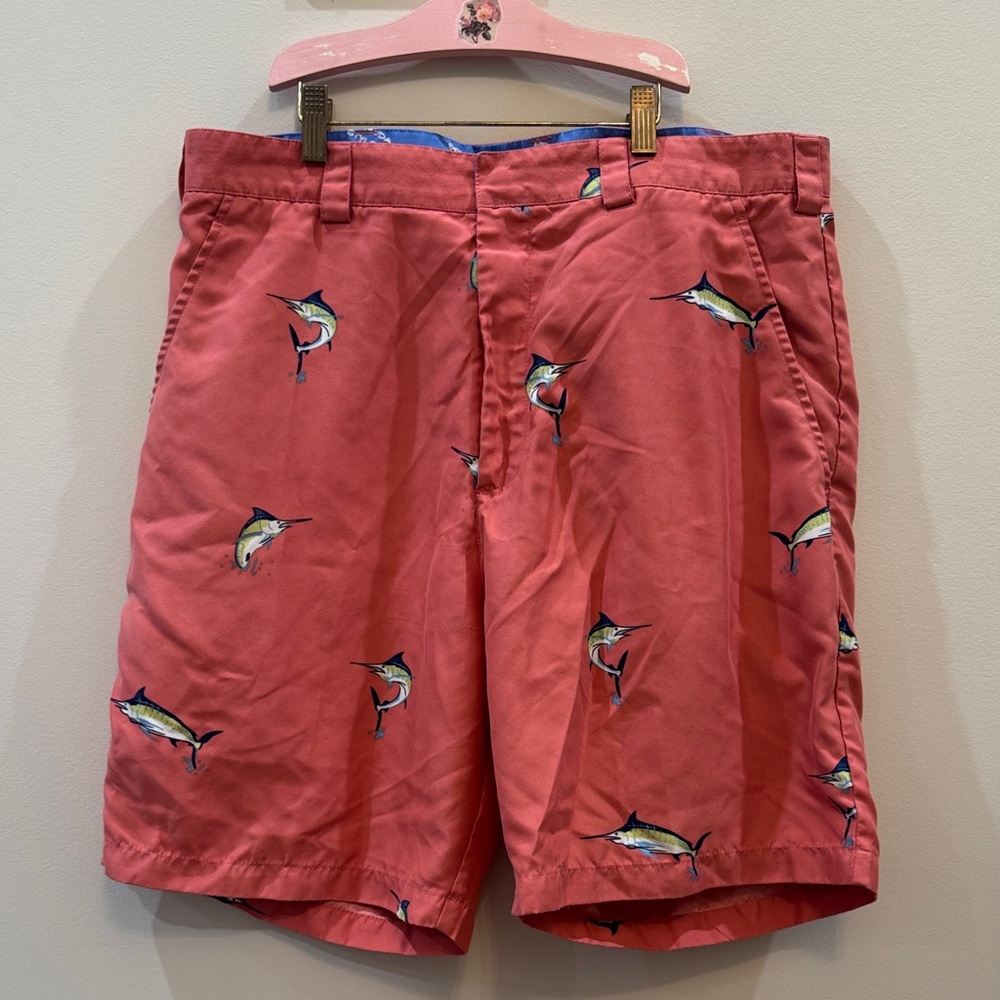 Men’s Coral Shorts with Marlin Print